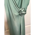 ZARA  Satin Camisole Midi‎ Slip Dress Size Flower Detail Sea Green- Small Photo 9