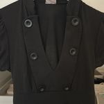 6 Degrees Black Top with buttons & tie back Photo 1