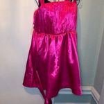 Anthropologie  Bow tie Satin Mini Dress Pink size 8 Photo 8