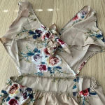 🆕Floral Splicing Open Back Slit Maxi Dress M🆕 Size M Photo 5