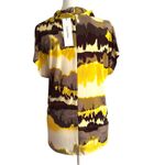 Calvin Klein  Graphic Blouse with Cap Sleeves and Mandarin Collar Photo 1