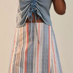 Anthropologie Porridge Clothing Striped Cotton Wrap Skirt - Size Small Photo 0