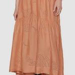 frame denim Frame Women's Orange Eyelet Tiered Maxi Skirt Size S Photo 0