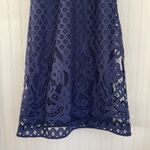 JUST TAYLOR navy lace overlay‎ short sleeve fit & flare knee length dress size 8 Blue Photo 2