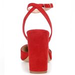 Journee Collection Women's Tyyra Ankle Strap Block Heel Pumps- Red- Size 10 Photo 2