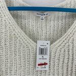 NWT Hooked Up V Neck Knit Cropped Long Sleeve Sweater XL Beige White Photo 2