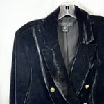 Rachel Zoe  Medium Blazer Jacket Black Velvet Double Breasted Dark Academia 868 Photo 3