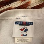 Vintage Jerzees White orange pumpkin grey cat kitty fall sweater sweatshirt top shirt USA long sleeve Photo 2