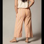 Maeve Striped Linen Wide Leg Cropped Pants Photo 1
