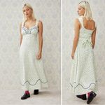 Free People  Dainty Western Prairie Sweet Hearts Midi Dress in Ivory Combo Large Photo 3