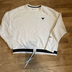 Under Armour Sweater Womens Large Cream Project Rock Charged Fleece Crew Photo 0