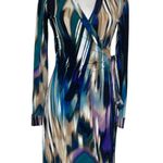 Calvin Klein Women's Multi Colored Geometrical Faux-Wrap Dress Size 6/8 Photo 0