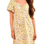 Emma & Michele NWT Cottagecore Dress Floral Puff Sleeve Sunshine Yellow Small Photo 1