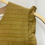 Carly Jean Los Angeles Mustard Yellow Sleeveless Ruffle Trim Tiered Shift Dress Photo 6