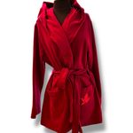 Aerie Hooded Belted Lounge Cardigan Fuchsia Pink Cotton Blend LS XL Cozy Warm Photo 1