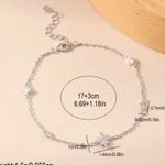 925 Silver Thin Chain Elegant Star Bracelet New in Packaging Photo 1