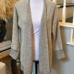 Soft Surroundings Caressa waffle knit open front cardigan gray lagenlook Size M Photo 0
