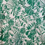 Nicole Miller Green White Linen Tropical Print Blouse 1X Photo 2