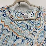 Chico's  paisley v-neck tee t-shirt womens Size 3 (XL) blue short sleeve beach Photo 5