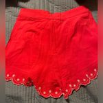 Moon River NWT  Red High Waist Floral Embroidered Shorts Small Coquette Cottage Photo 1