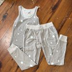 Karen Neuburger Live Love Lounge Two piece Pajama Set Tan Taupe Stars Sz XS Photo 0