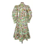 NWT CeliaB Oliver Midi in Watercolor Floral Stretch Cotton Tiered Shirt Dress XS Photo 2