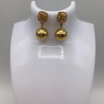 Earrings vintage lion hallmark copyright marked Gold Photo 0