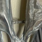 SKIMS metallic swim halter monokini in nickel swimsuit one piece 2X Photo 5