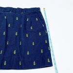 J.Crew  Basketweave Cotton Mini Skirt Navy Blue Pineapple Print A0111 Size 0 Photo 10