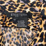 Etcetera   Buton Up Dress Shirt 12 Cheetah Print Tuxedo Style Corporate Siren Photo 7