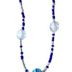 VTG Handmade Blue Beaded Eyeglass Holder Reading Glasses Jewelry New 28 in L Photo 0