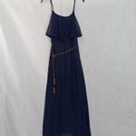 Trixxi  Women  Small Blue‎ with braided belt long tank top dress lace Photo 2