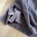 Aerie Gray Ribbed Hooded Sweatshirt Photo 1