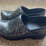 Dansko  White Black Striped Slip On Shoes Clogs Photo 4