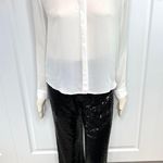 Forever 21 White Jewel Collar Long Sleeve Button Down Blouse Photo 5