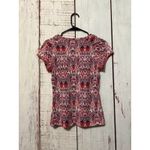 Title Nine  Matahari Geometric Short Sleeve Shirt Logo Pink Size XS Photo 7