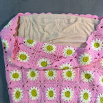 Show Me Your Mumu  Mini Skirt L Pink Daisy Crochet Knit Y2K Cottagecore Dopamine Photo 4