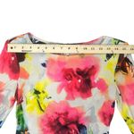 ABS Allen Schwartz ABS Mini Dress Floral Bodycon Colorful Stretch Boat Neck 3/4 Sleeve Womens XS Photo 10