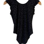 Z Supply Body Suit Womens L 12-14 Purple Black Leopard Print Short Sleeve NWT Photo 9