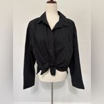 Quince 100% Organic Cotton Poplin Long Sleeve Boyfriend Button Down Shirt Sz L Black Size L Photo 1
