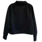 Juicy Couture  Sport Black‎ Quilted Crop Funnel Neck Pullover Sweatshirt- L Photo 6
