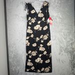 R&K Originals Dress 8 Vintage 90s Black Floral Tie Strap Whimsigoth Fairy Grunge Photo 1