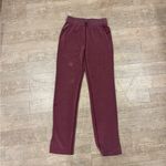 Lululemon  Brushed Softsteam Split Hem High Rise Pant Size 4 Red Merlot Photo 4