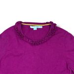 Boden Size 10 M/L Barbie Pink Ruffle Trim Wool + Cotton Pullover Sweater K0041 Size L Photo 2