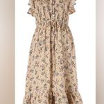 Storia Vici Cream Floral Ruffle Maxi Sundress size Medium Photo 1