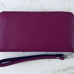 Michael Kors  Maroon Leather Multi Function Phone Zip Wallet Wristlet Photo 4