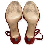 Yvonne Kone Women’s Size 38 7.5 Red Suede Wrap Tassel Ankle Open Toe Pumps Heels Photo 8