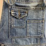 Free People  Distressed Denim Skinny Overalls Photo 4