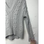 Aeropostale Aéropostale Women’s Light Gray Cable Knit Sweater Size L Cozy Pullover Photo 7