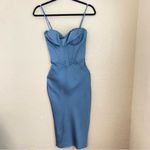 House Of CB House‎ of CB Myrna Aegean Corset midi Dress in blue XS NWOT $269 Photo 6